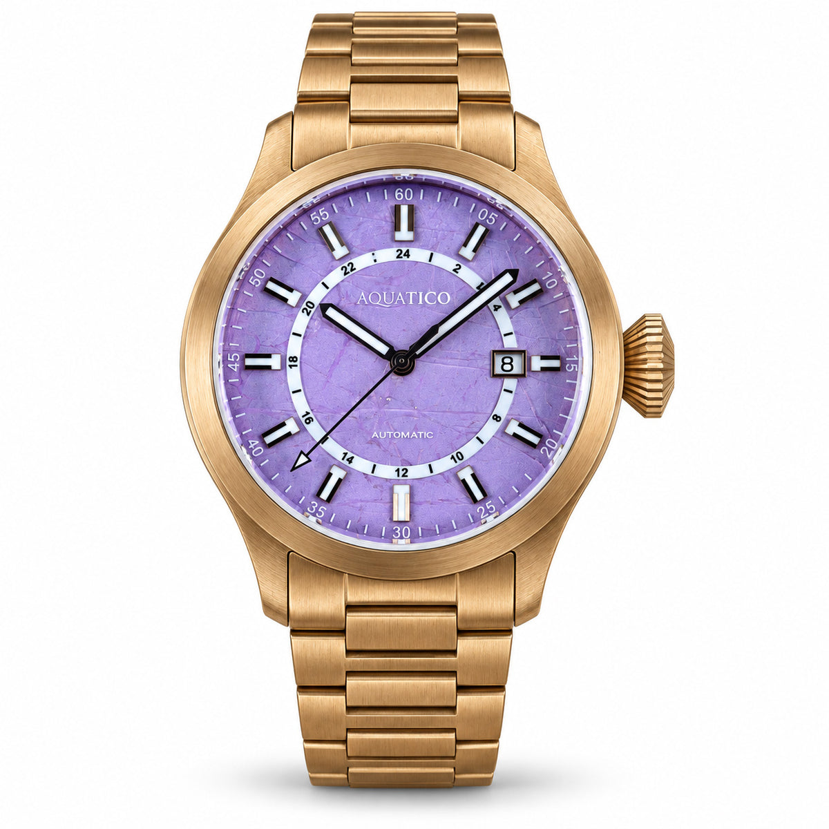 Bronze purple jade dial watch