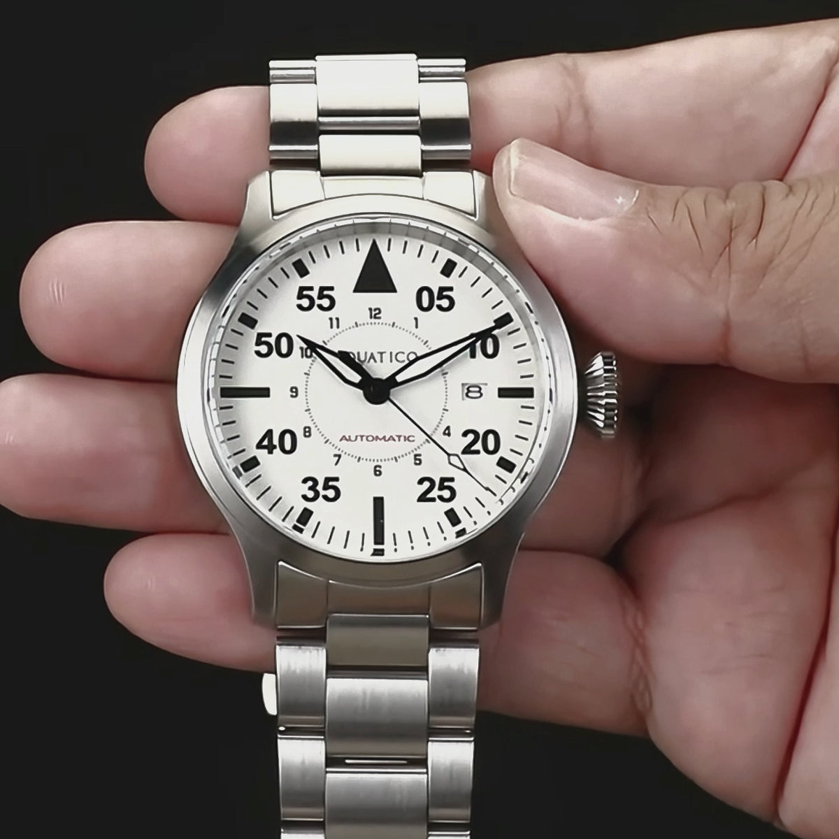 Explore Timeless Elegance: White Dial Pilot Watches for Men – AQUATICO
