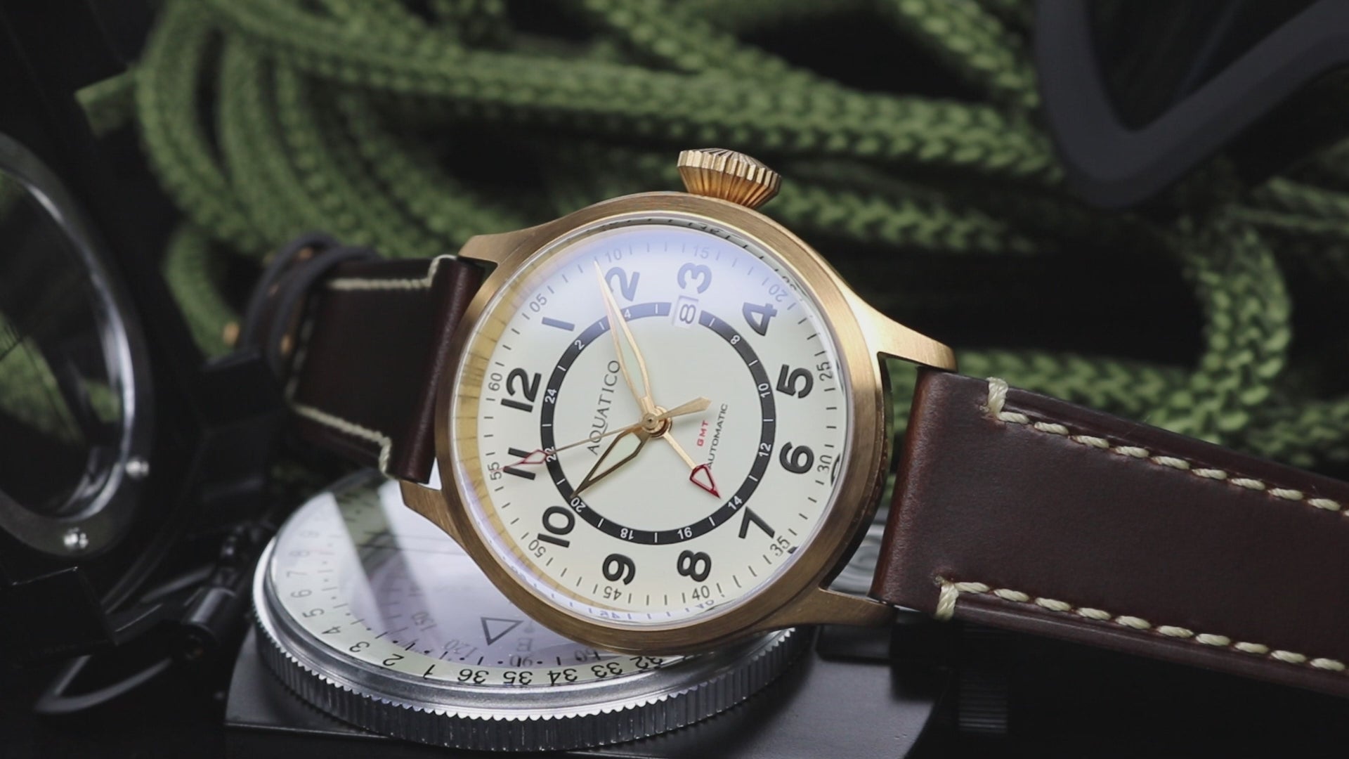Full Lume Dial Bronze GMT Watch for Sale | Bold & Timeless Design