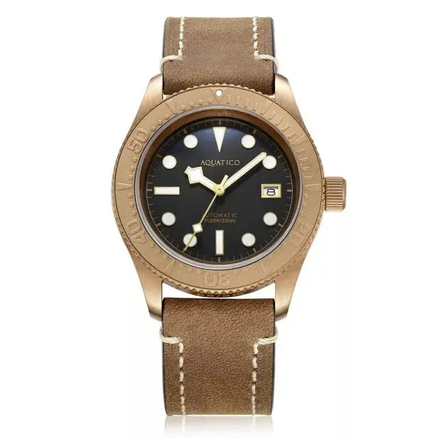 Aquatico Bronze Sea Star Black Dial Watch (Bronze Bezel) aquaticowatchshop