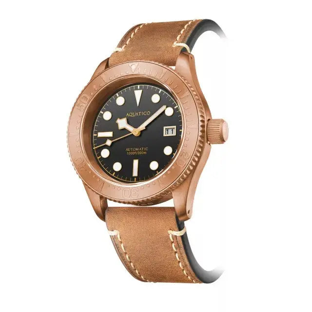Aquatico Bronze Sea Star Black Dial Watch (Bronze Bezel) aquaticowatchshop