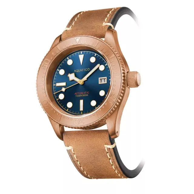 Aquatico Bronze Sea Star Blue Dial Watch (Bronze Bezel) aquaticowatchshop