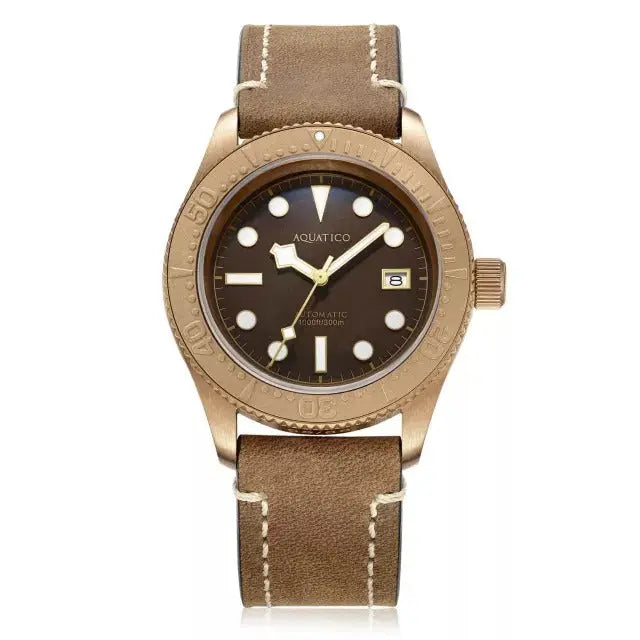 Aquatico Bronze Sea Star Brown Dial Watch (Bronze Bezel) aquaticowatchshop