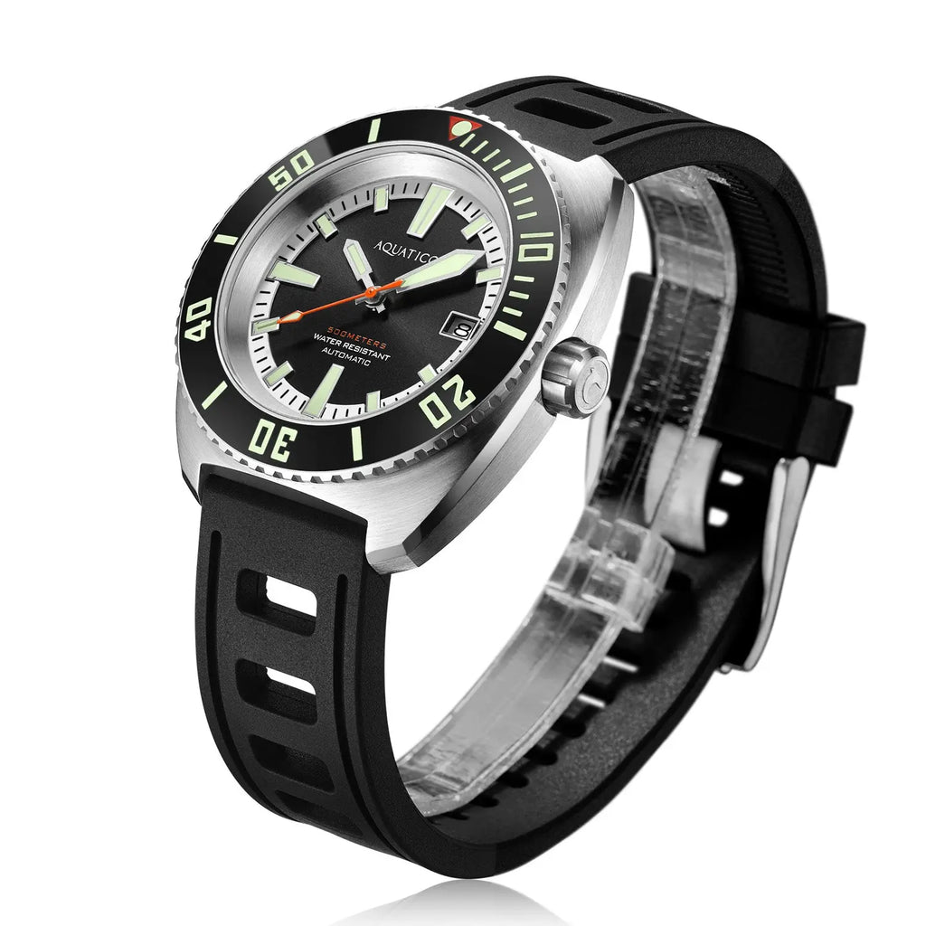 Aquatico Oyster Dive Watch Black Dial (Black Ceramic Inlay) aquaticowatchshop