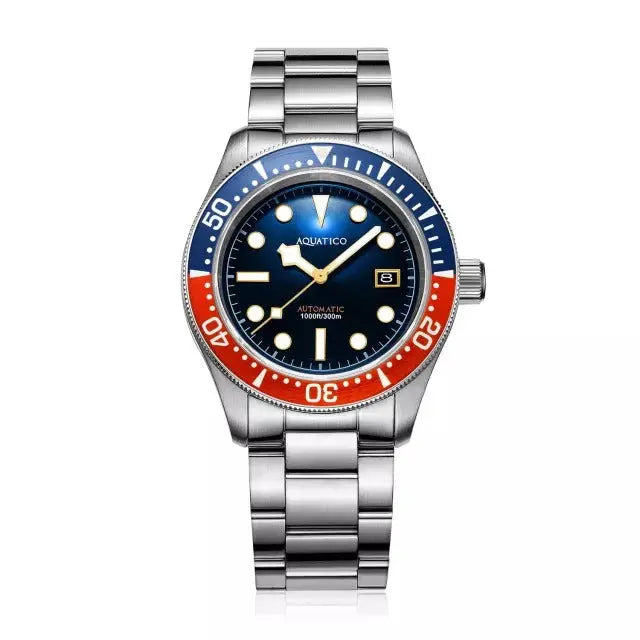 Aquatico Sea Star V2 Blue Dial Pepsi Bezel Snowflake Hands Watch (NH35) aquaticowatchshop