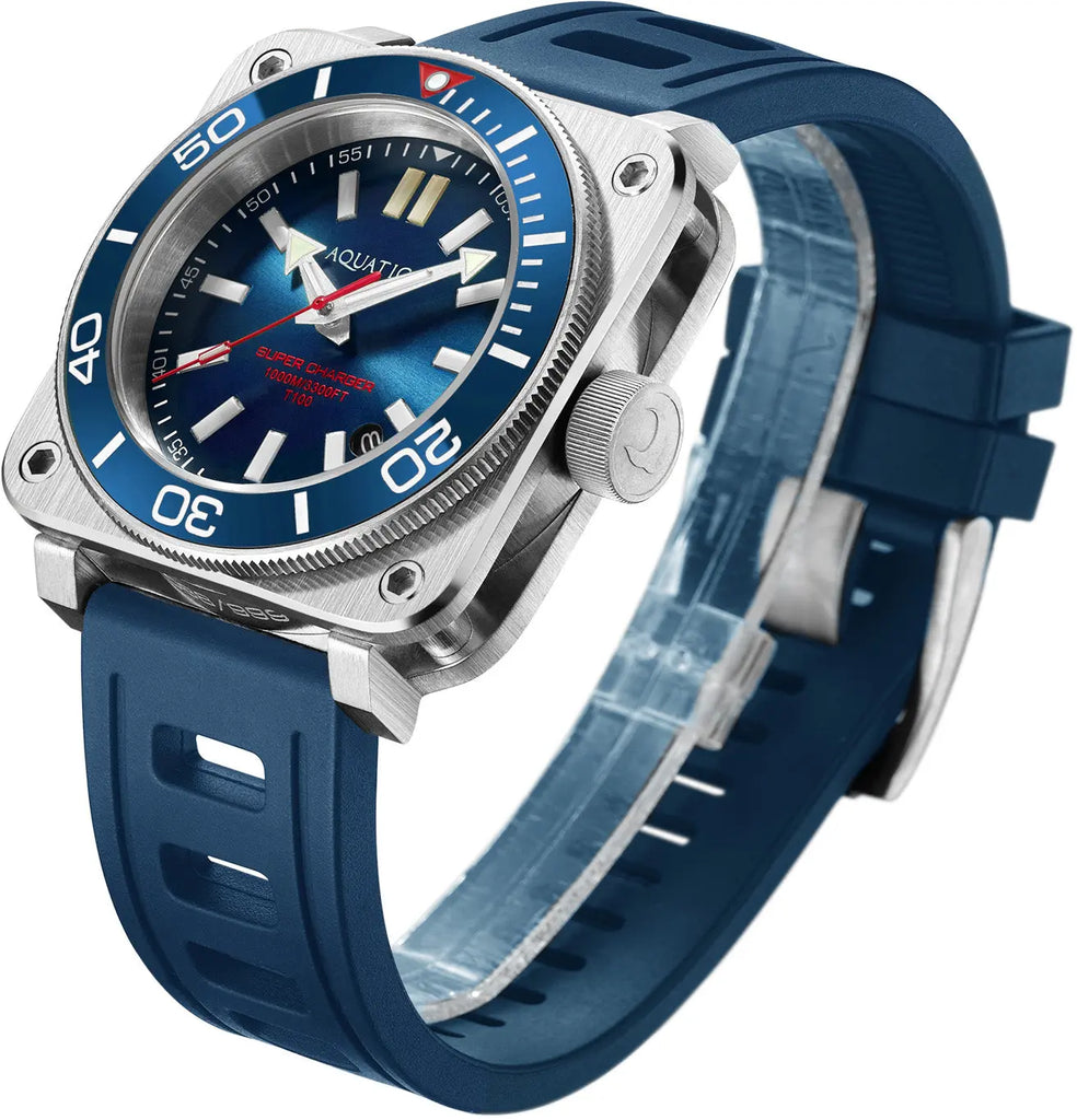 Aquatico Steel Man Blue Dial Ceramic Bezel Watch (NH35) aquaticowatchshop