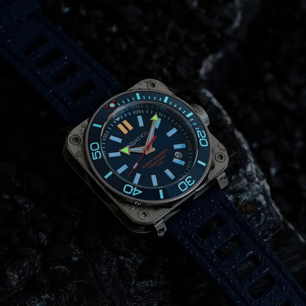 Aquatico Steel Man Blue Dial Ceramic Bezel Watch (SWISS MADE ETA2824-2) aquaticowatchshop
