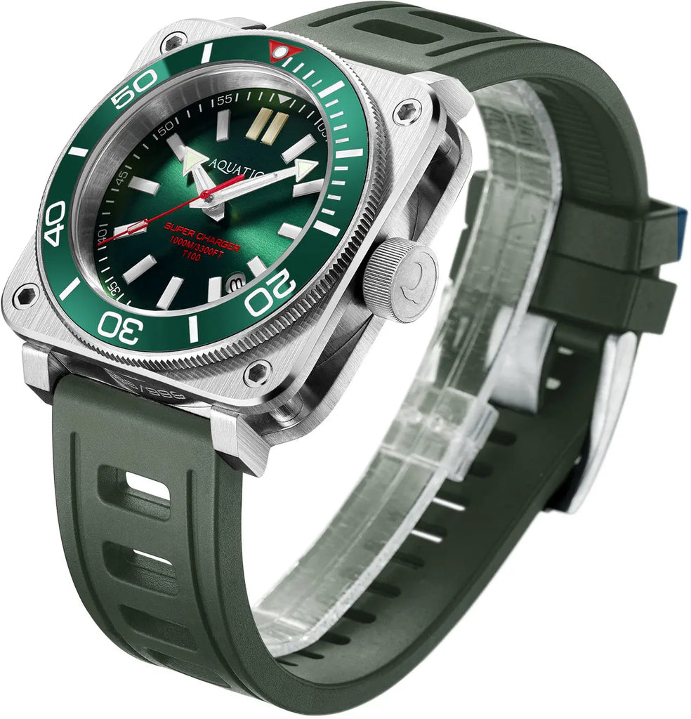 Aquatico Steel Man Green Dial Ceramic Bezel Watch (NH35) aquaticowatchshop