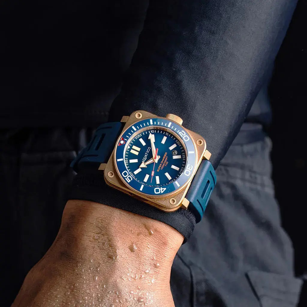 Aquatico Super Charger Bronze Blue Dial Watch (NH35) aquaticowatchshop