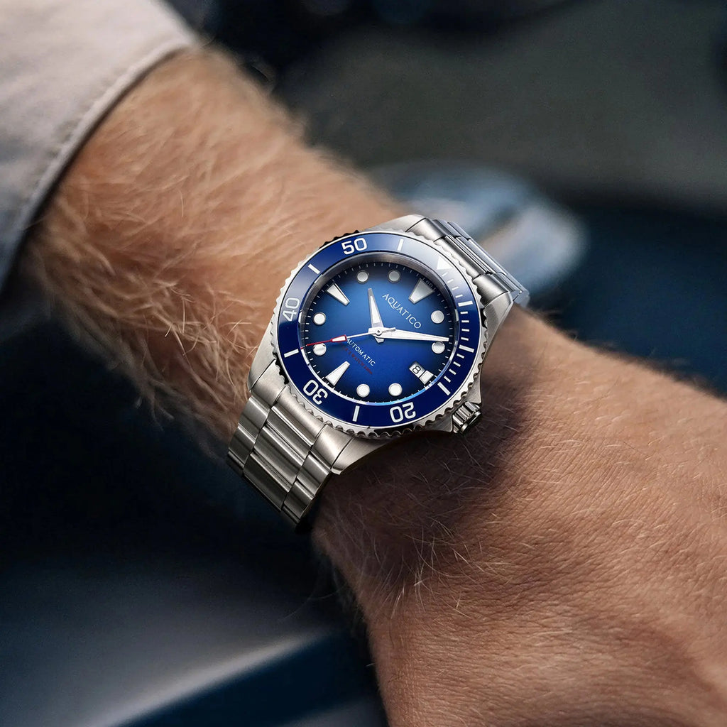 Blue stainless watch 
